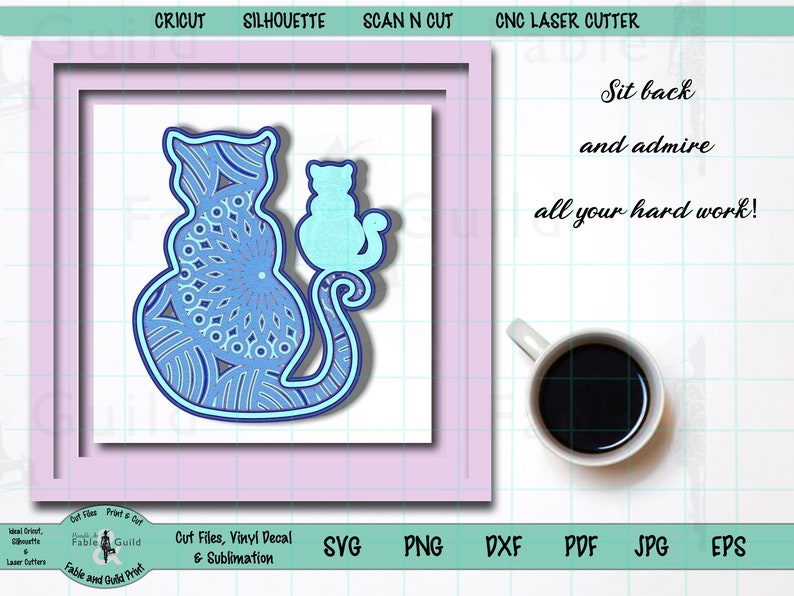 Free Free 177 Cricut Cat Mandala SVG PNG EPS DXF File