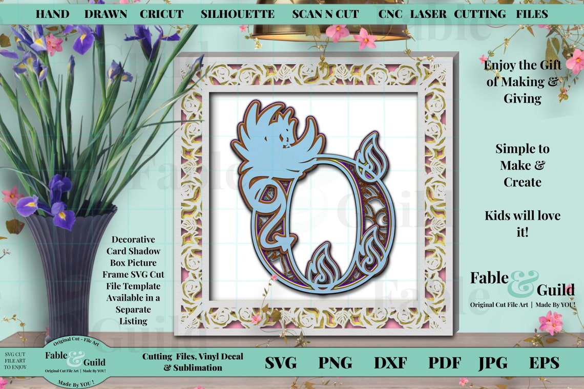 Download Dragon SVG 3D Mandala Layered Alphabet Letter O SVG Cut ...