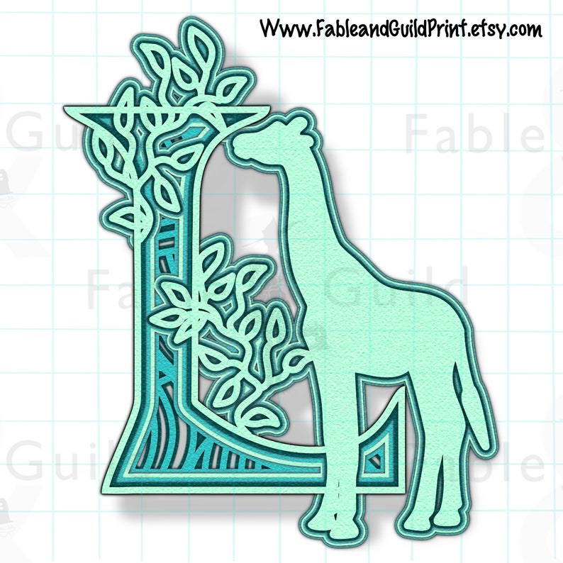 Download SVG Layered Giraffe Letter Cricut Mandala Silhouette Cut ...