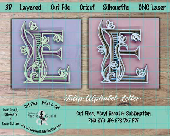Download Svg Letter E Alphabet Cut Files For Silhouette Cameo Layered Etsy