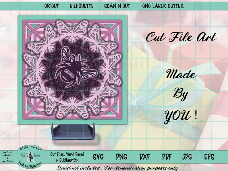 Download 3D layered SVG Files for Cricut Mandala Butterfly Bee Cut ...