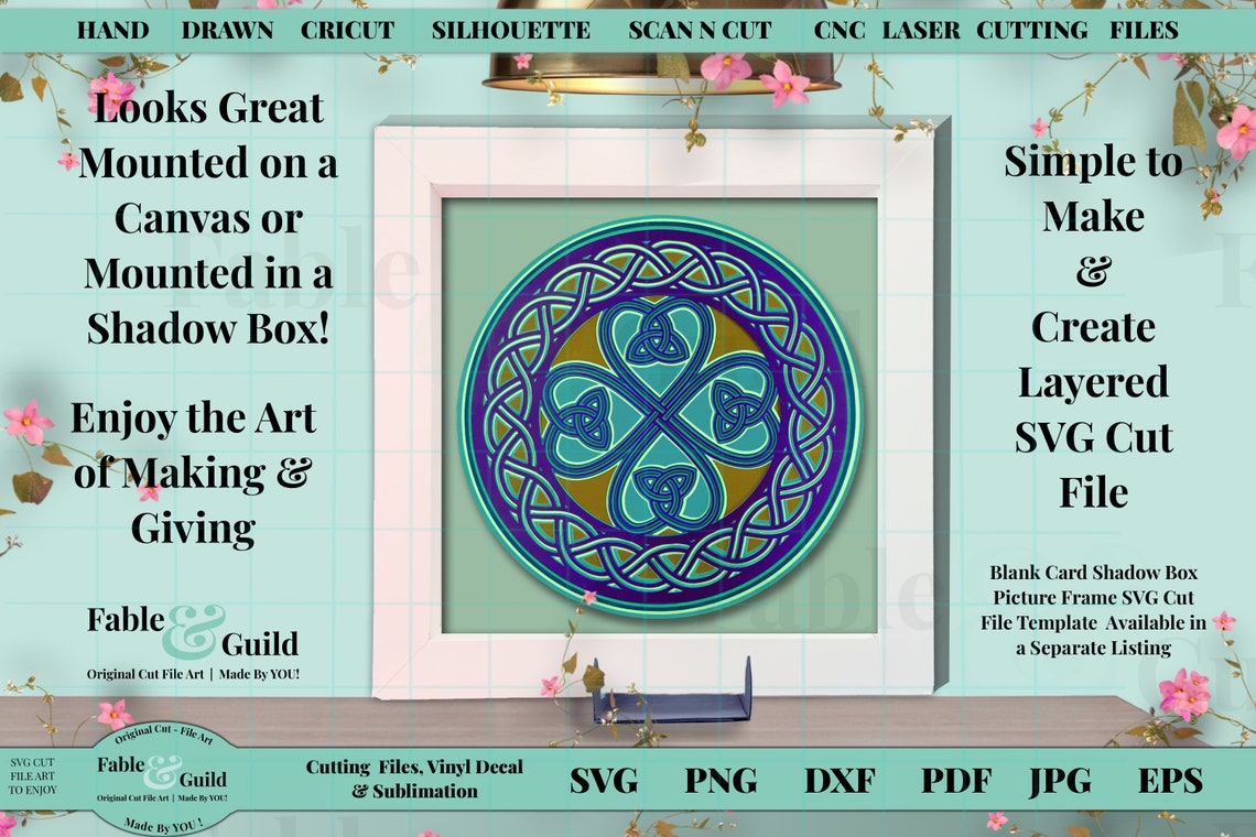Download 3D Layer Cricut SVG Celtic Knot Lucky Shamrock Four Leaf ...