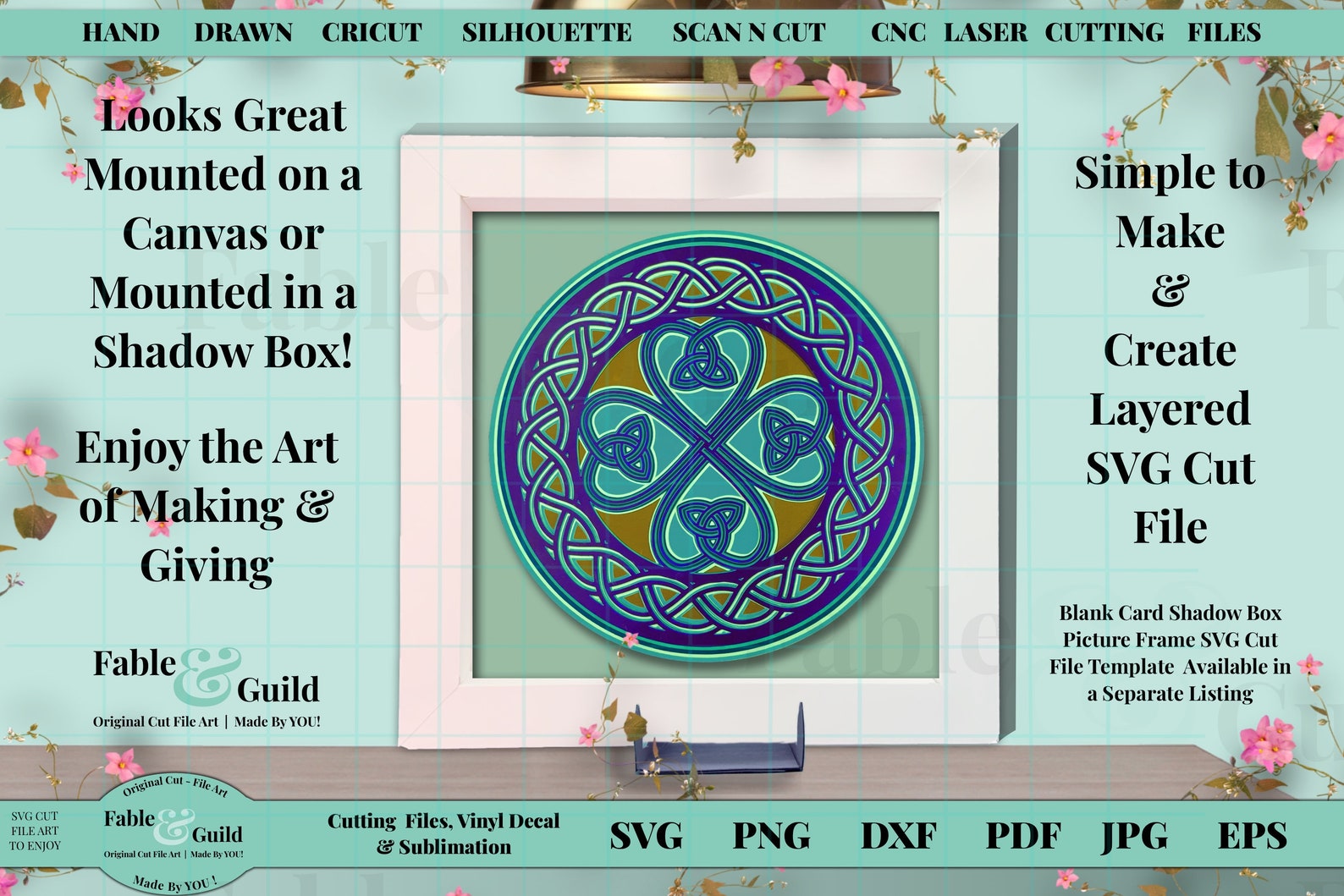 Download 3D Layer Cricut SVG Celtic Knot Lucky Shamrock Four Leaf ...