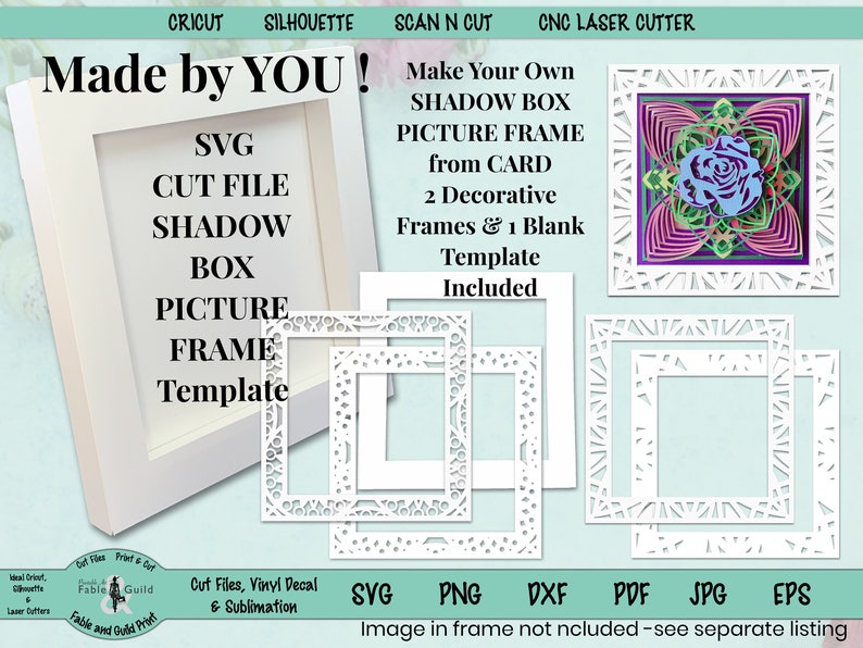 Cricut SVG Shadow Box Template Picture Frame Cut Files for | Etsy