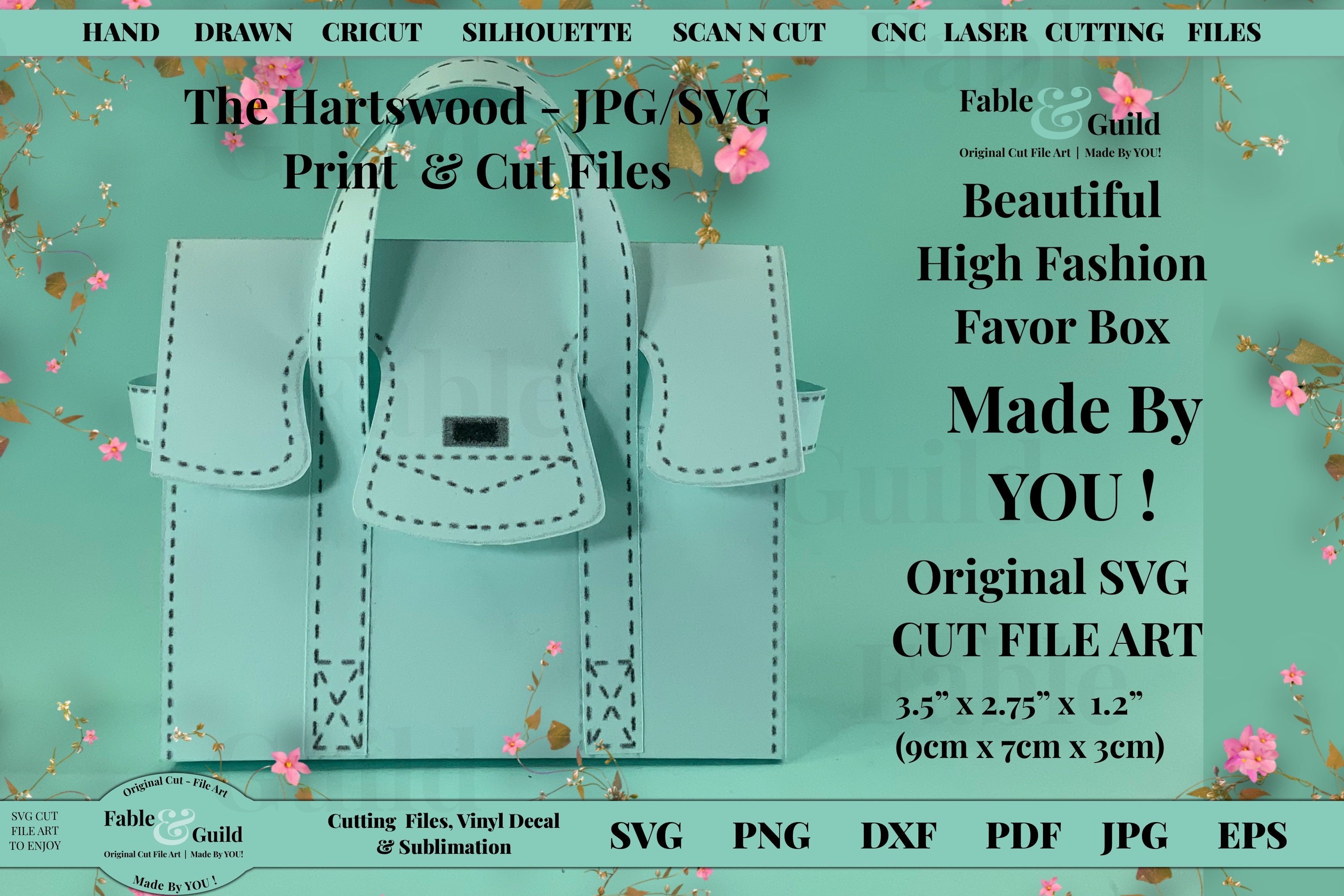 Purse Gift Box SVG 3d Purse Template Favor Box Svg Party Etsy