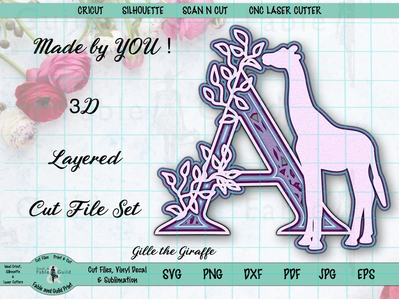 Download 3D Layer Mandala SVG Letter Cricut Cut File Giraffe | Etsy