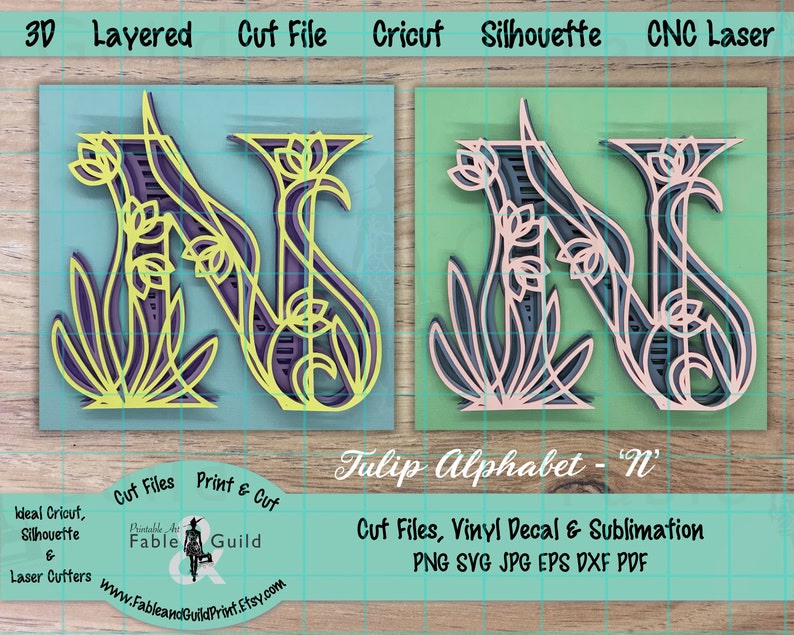 Download 3D Letter SVG Cricut SVG Cut File Cricut Flower Lettering | Etsy