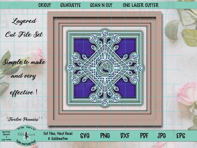 Download 3D Mandala SVG Cricut Layered Cut File 3D Flower Wall Art ...
