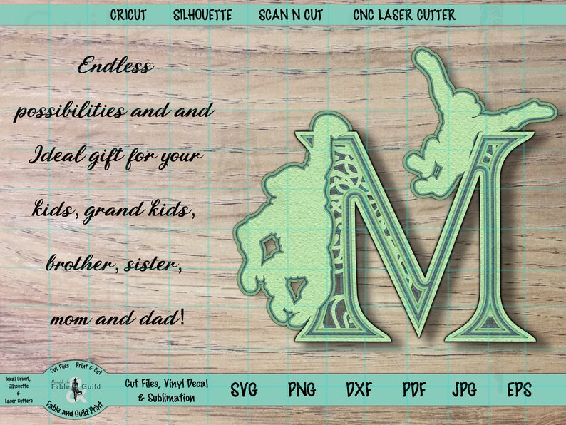 Download Monkey Animal Layered SVG Cut File Letter M Cricut Wall ...