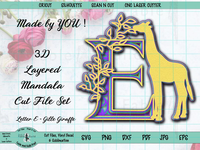Download 3D Layered SVG Letter Cricut Multilayer Mandala Cut File ...