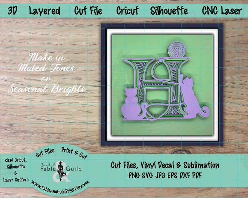 Download Cricut Multilayer Kitten SVG 3D Layered Mandala Cricut | Etsy