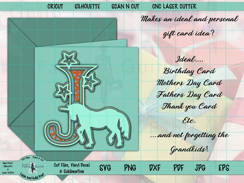 Download 3D Layered Unicorn SVG Letter J Cricut Multi layered ...
