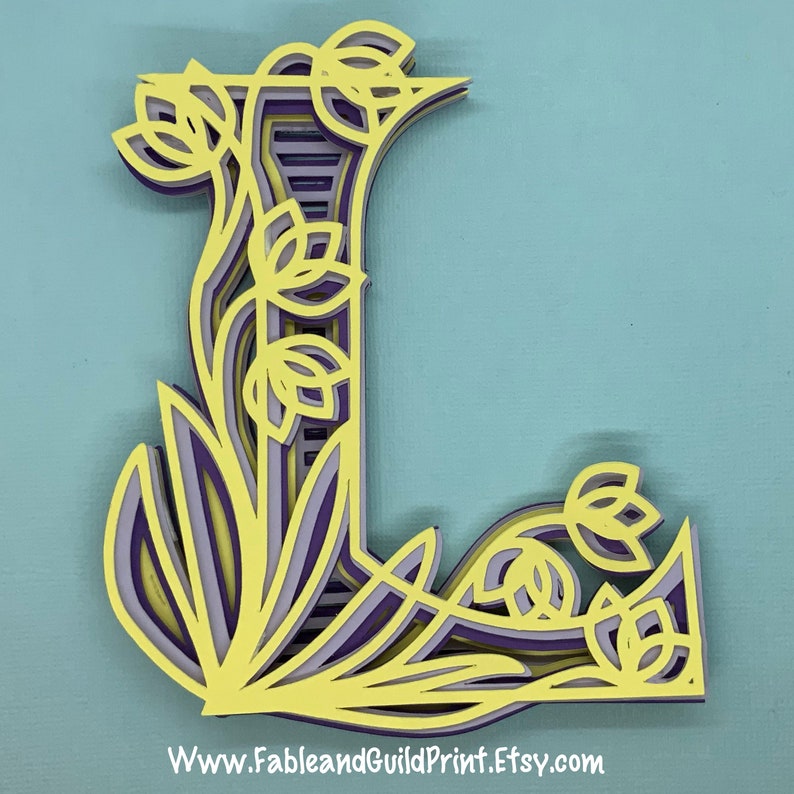 Download 3D Letter SVG Tulip Cricut SVG Cut File Cricut Flower | Etsy
