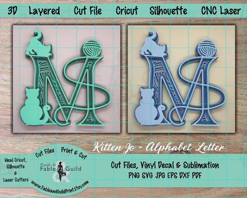 Download Cat Kitten SVG Cut File 3D Layered Mandala Letter Cricut ...