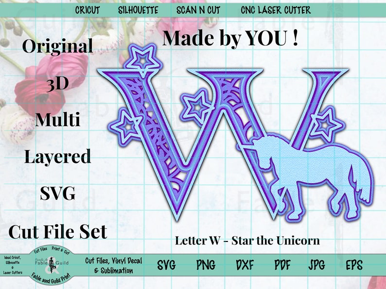 Download 3D Layer Mandala SVG Letter Cricut Cut File Unicorn Multi ...