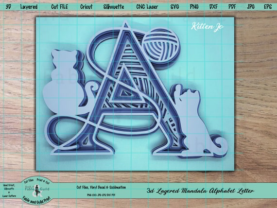 Download 3d Layered Mandala Letter Cricut Svg Cut File Cricut Nursery Lettering Zentangle Silhouette Cat Alphabet D Paper Crafting Wood Laser Dxf