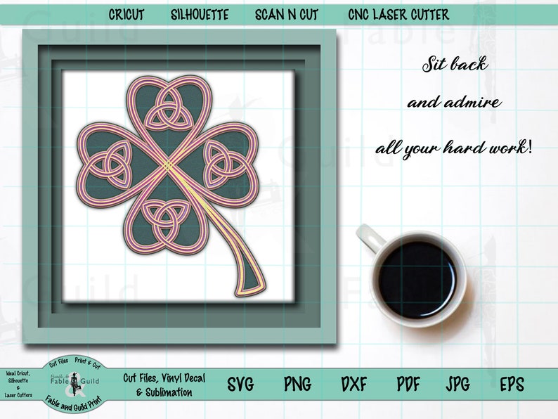 Download 3d Layered Shamrock SVG Cricut Cut File Celtic Trinity ...
