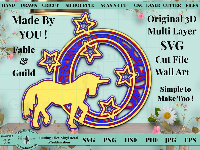 3D Layered Unicorn Mandala SVG Letter O Cricut Cutting ...
