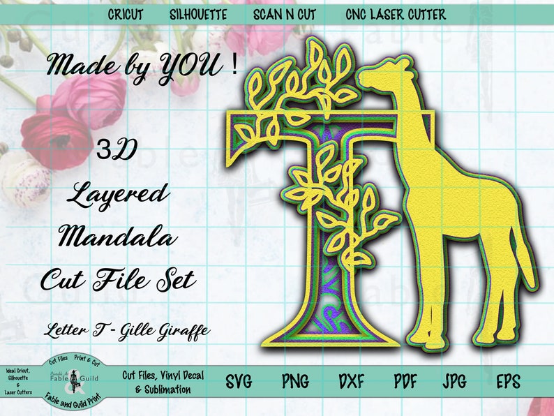 Download 3D Layered Alphabet SVG Letter T Cricut Multi layer Cut ...