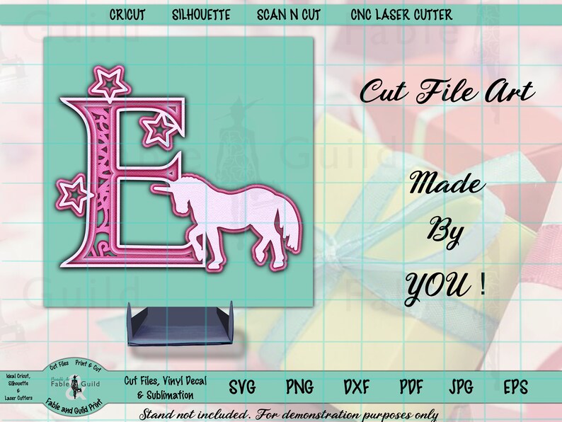 Download 3D Multi layer SVG Unicorn Alphabet Letter E Cricut ...