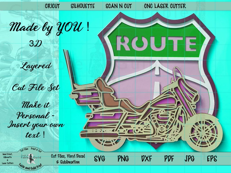 Download SVG Multilayer Harley Motorbike 3D Multilayered Cut Files for | Etsy