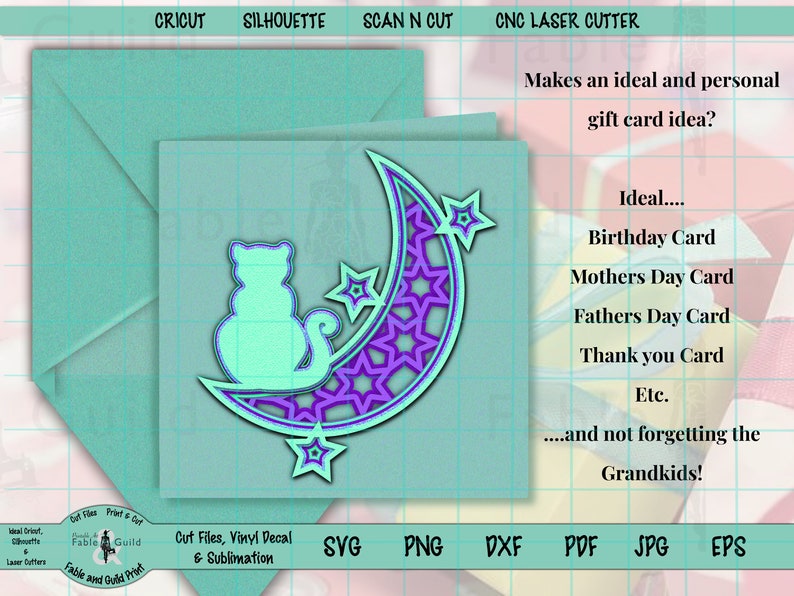 Download Cat Moon Mandala Star SVG Cutting File 3D Layered SVG ...