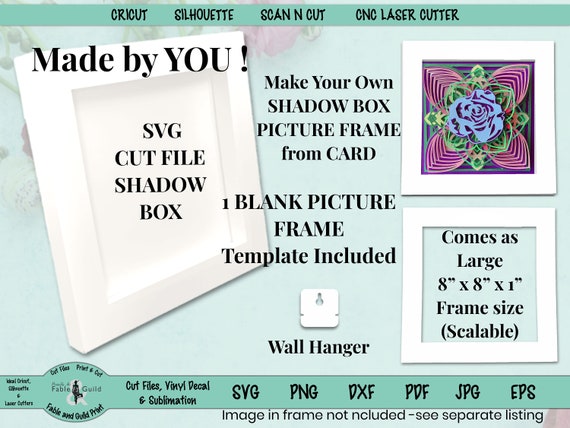 Download 3d Shadow Box Template Svg Picture Frame Paper Card Light Etsy