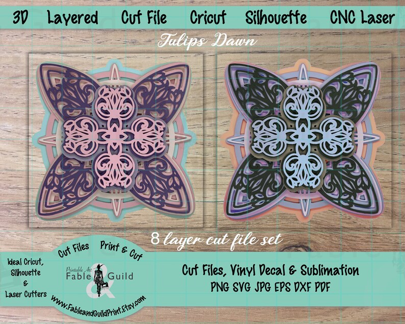 Download 3D Mandala SVG Floral Cricut SVG Cut File Layered Cricut | Etsy