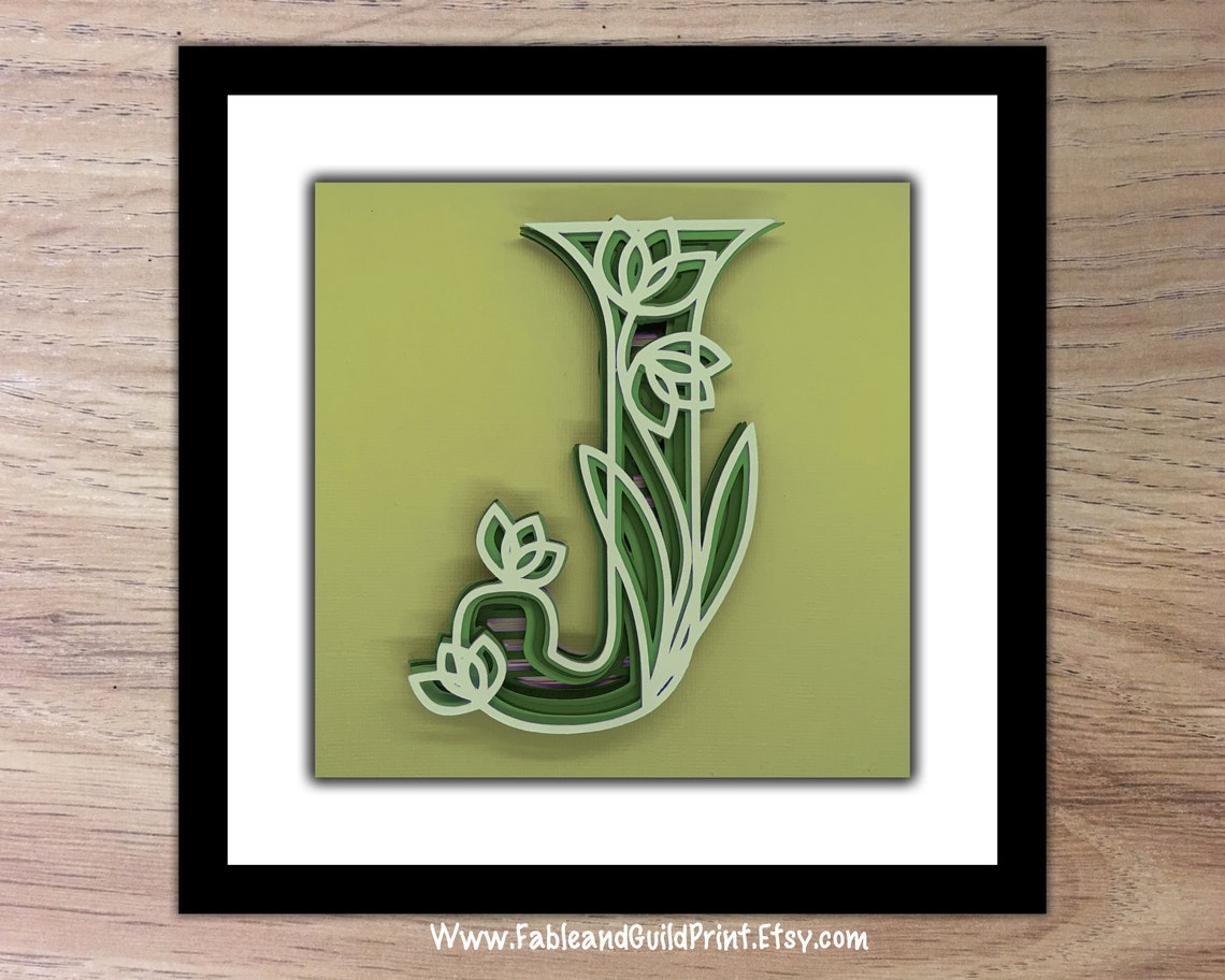Download Cricut SVG Cut File Letter J 3D Mandala Lettering Layered ...