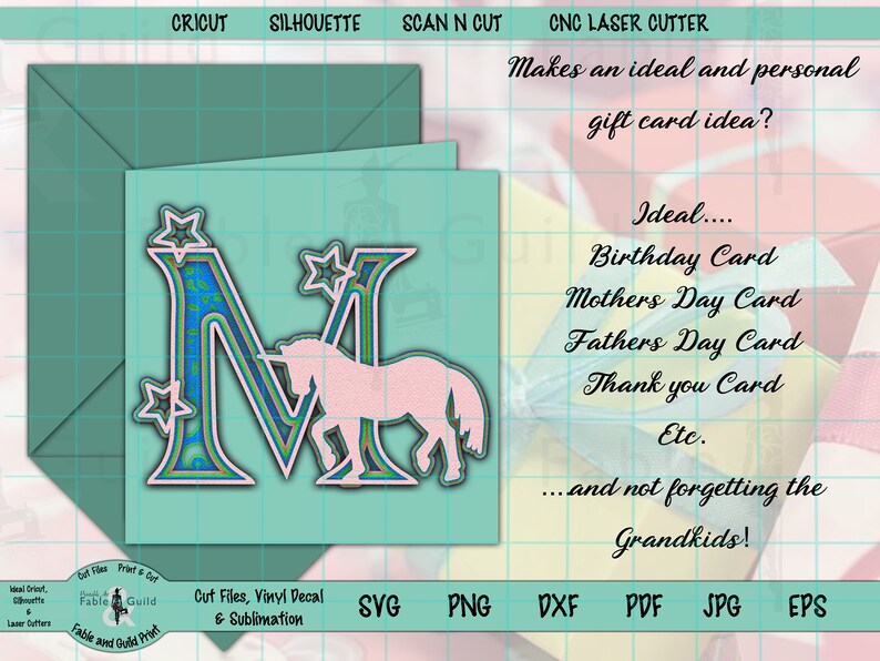 Download 3D Layered Unicorn Alphabet SVG Letter M Cricut Multi ...