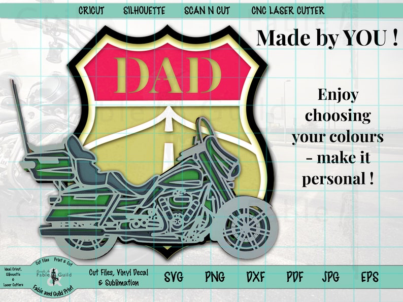 Download SVG layered Harley Motorcycle 3D Multilayer Cutting Files for | Etsy