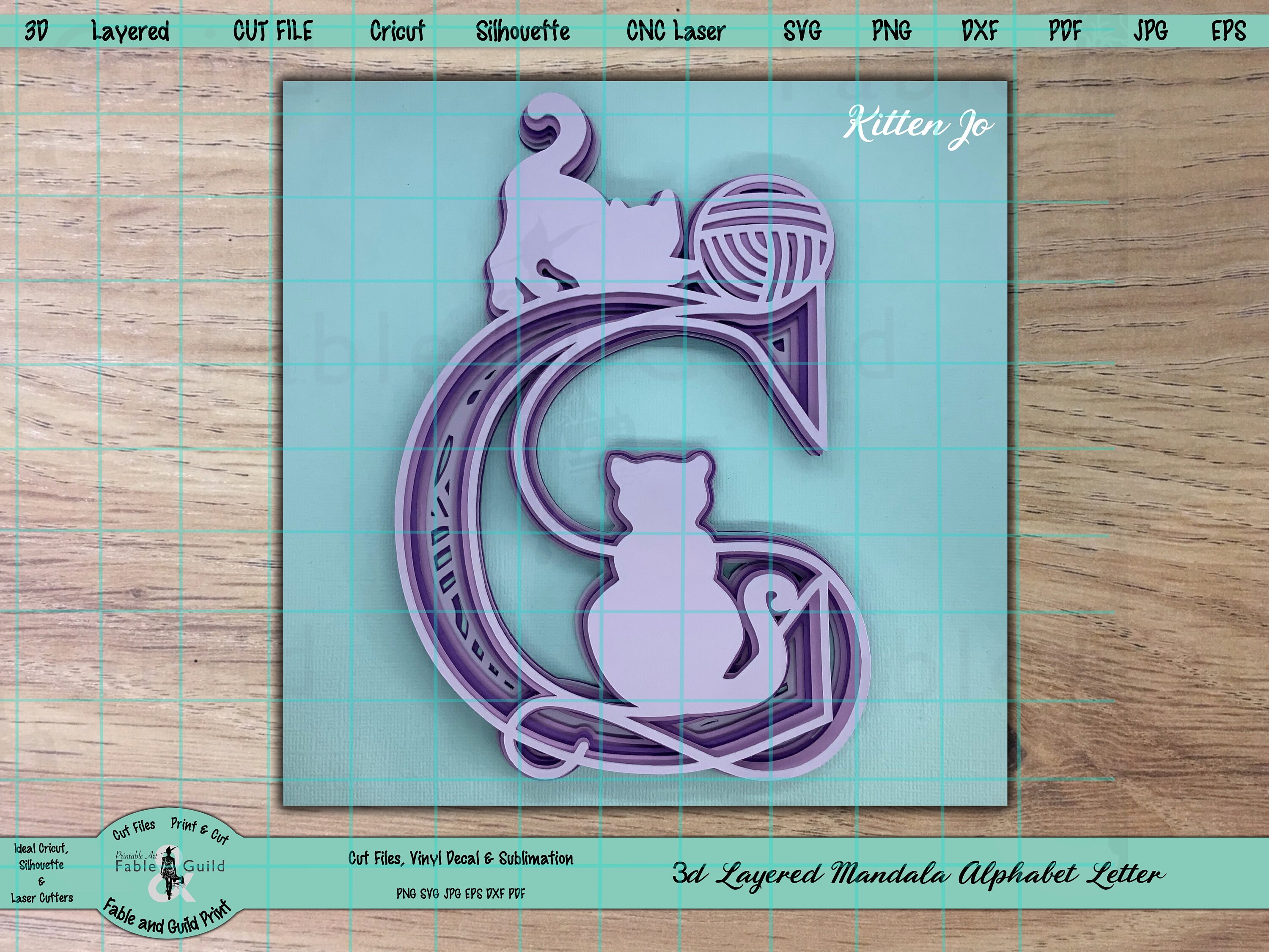 Download 3d Mandala Svg Cat Cricut Svg Cut File Cricut Multi Layer Etsy