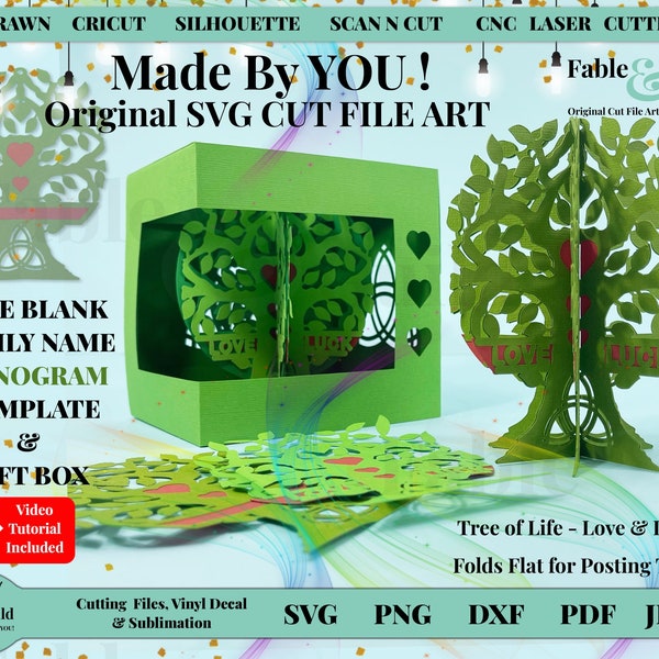 3d Cricut Cut File, Tree of Life SVG, Split Monogram SVG, St Patricks Day Symbol, Cricut Cut File , Celtic Knot Lucky Irish St Patricks Day