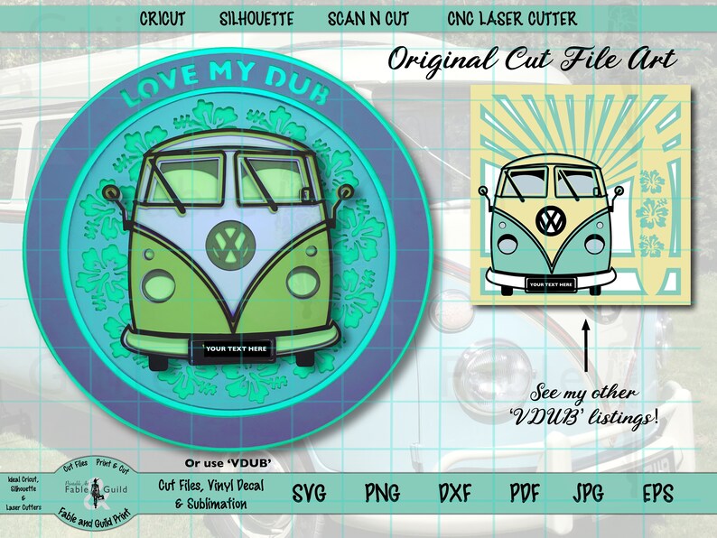 Download 3D Multi layer VW Camper Van SVG layered Mandala Cut Files ...