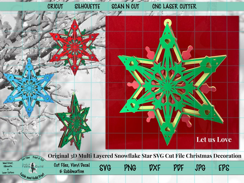 Download 3D Multi layer SVG Christmas Tree Decoration Cutting File ...
