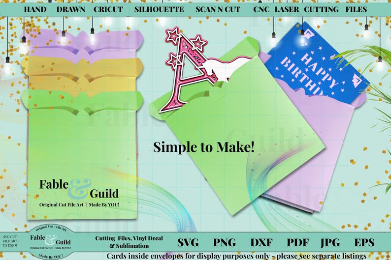 Download SVG Envelope Template Bundle Birthday Christmas Mothers | Etsy