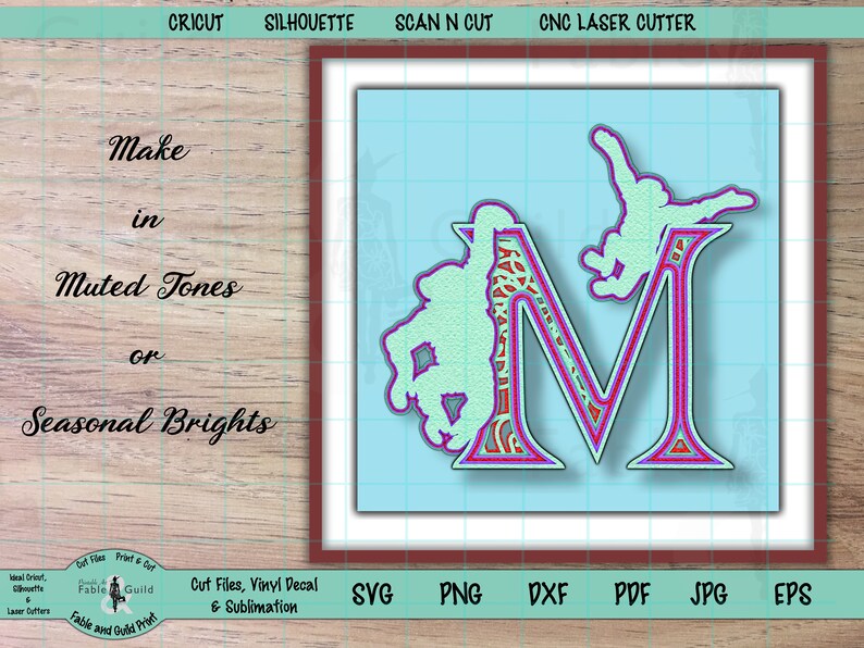 Download Monkey Animal Layered SVG Cut File Letter M Cricut Wall ...