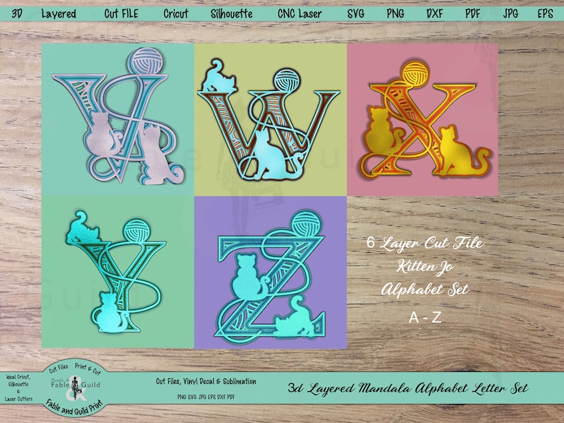 Download 3D layered Mandala SVG Alphabet Cricut Multi Layer Cut ...