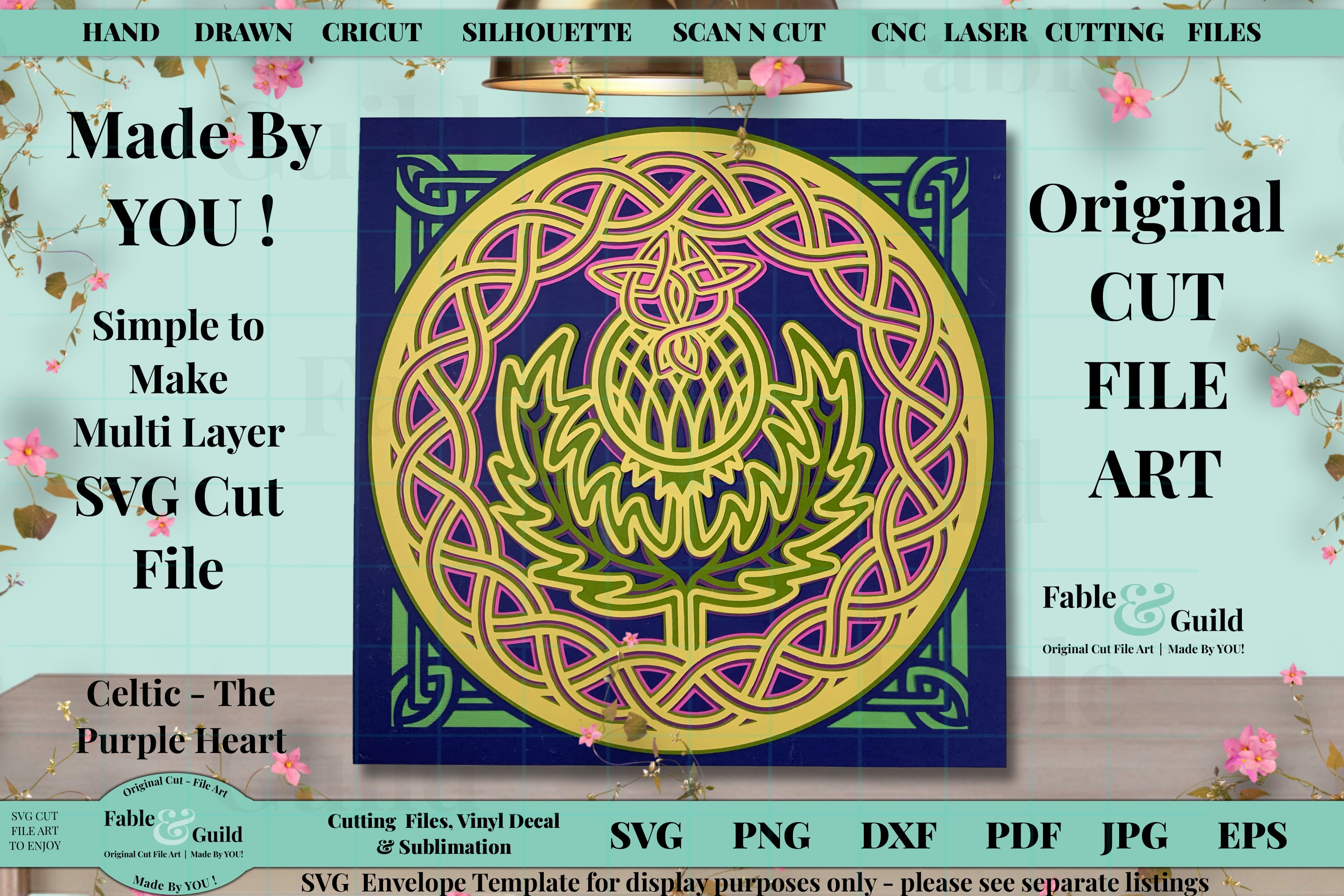 Download 3D Layered Mandala SVG Celtic Knot Thistle Scottish ...