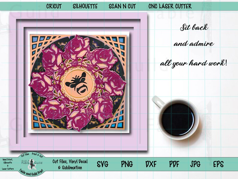 Download 3D Rose Mandala SVG Multi Layered Cricut Cut File ScanNCut ...