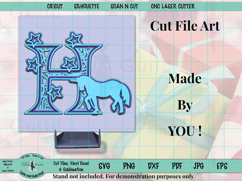 Download 3D Multi layer SVG Cut File Cricut Unicorn Alphabet Letter ...
