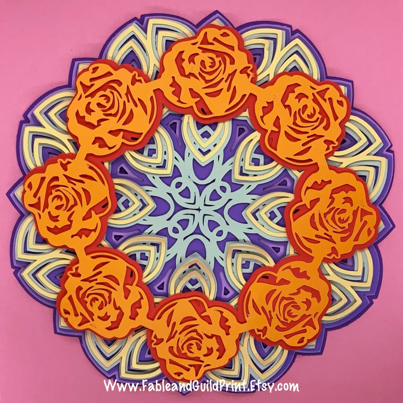 Download Multi Layer Rose Mandala Cricut SVG Cut File Cricut Flower ...