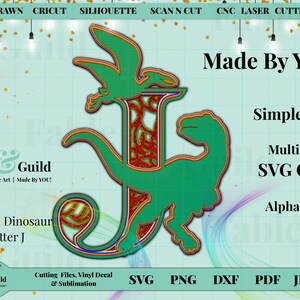 Download 3D Mandala Layered Dinosaur Alphabet Letter J SVG Cricut ...