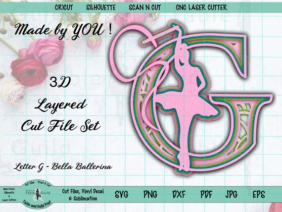 Download 3d Multi Layered Ballet Dancer Svg Cut File Cricut Mandala Letter G Scanncut Alphabet Lettering Silhouette Nursery Birthday Girl Card Paper