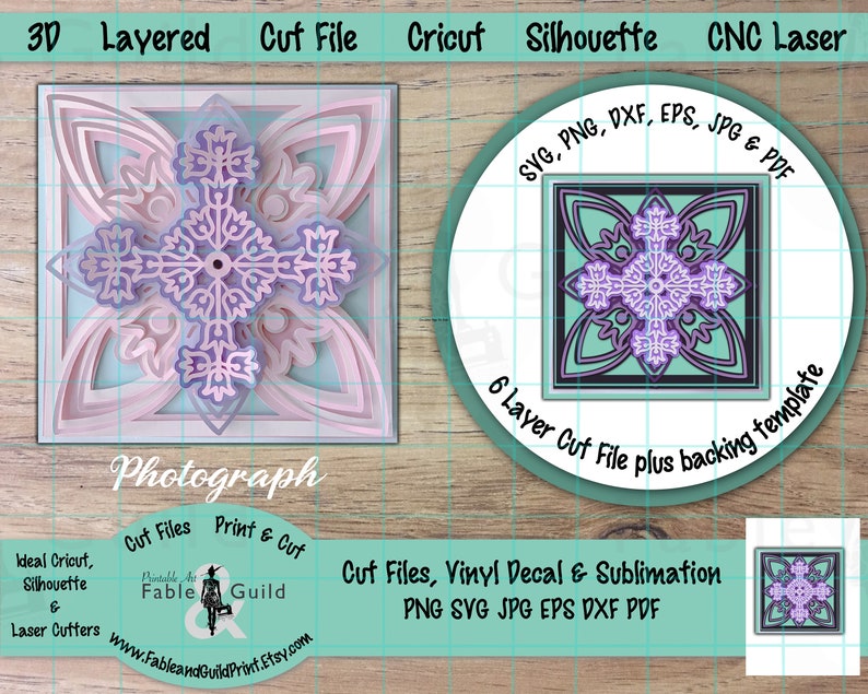 Download 3D Layered Mandala Cricut SVG Cut File Cricut Flower | Etsy
