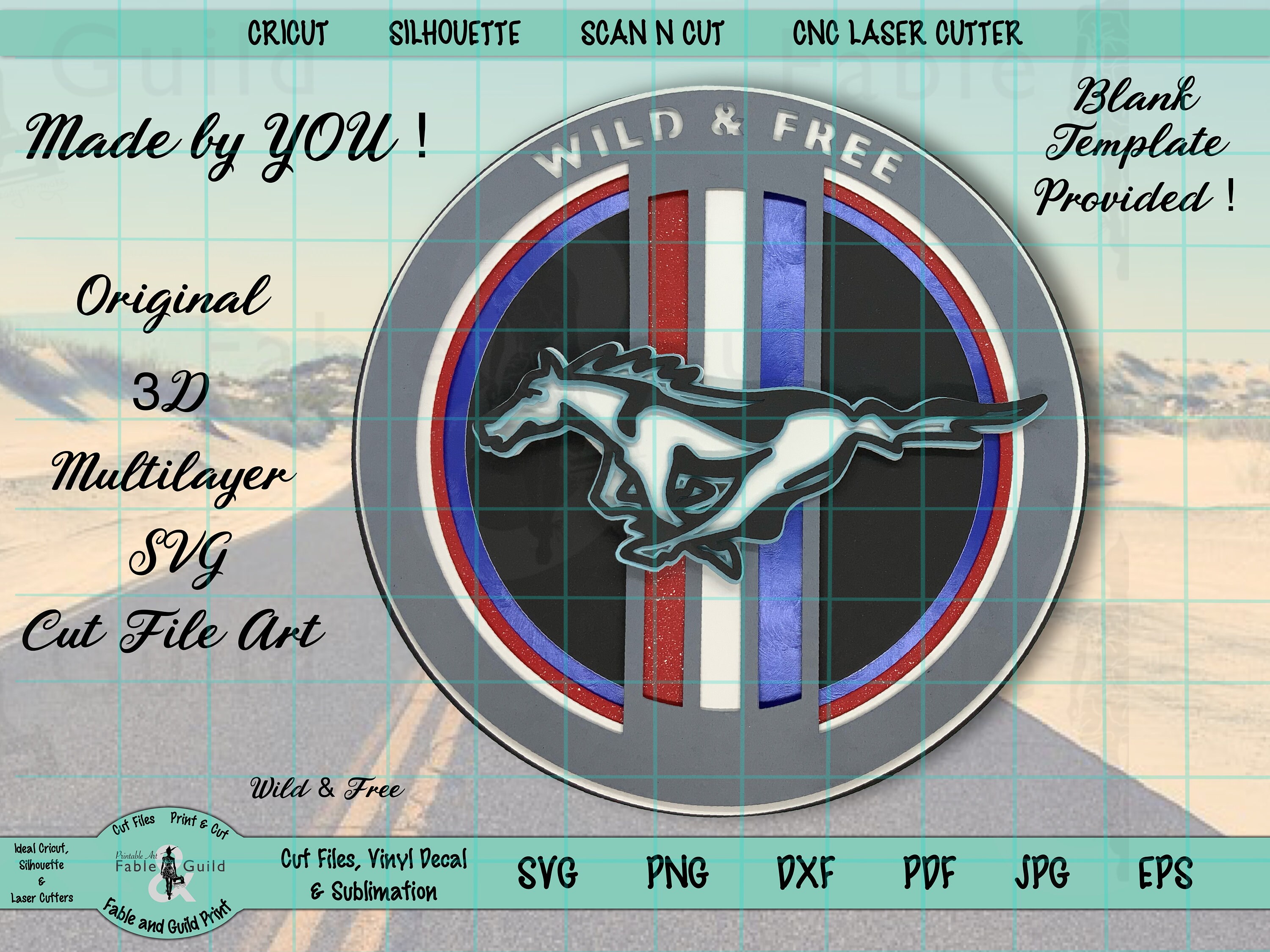 Download 3d Layered Mustang Svg Multi Layer Files For Cricut Scanncut Etsy