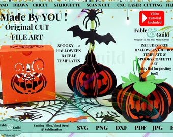 3D Pumpkin SVG, 3d Halloween Cutting File, Halloween Pumpkin SVG Gift Box Bundle, Layered Pumpkin Svg, Halloween Decor SVG, Cricut Decal Svg