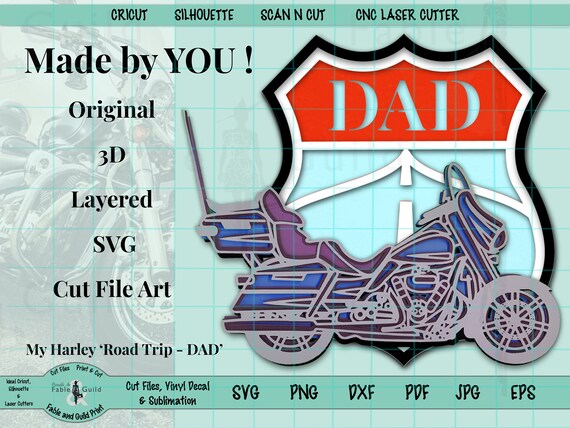 Download Dad Svg Layered Motorcycle Svg 3d Multilayer Cutting Files Etsy