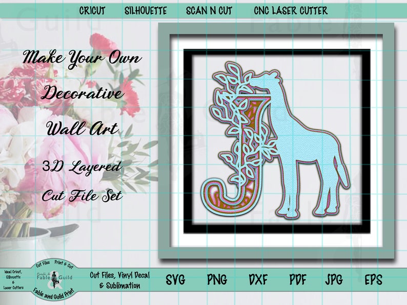 Download 3D Layered Animal SVG Giraffe Cricut Multilayer Monogram ...