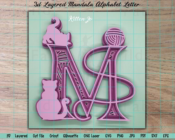 Download Cat Kitten SVG Cut File 3D Layered Mandala Letter Cricut ...